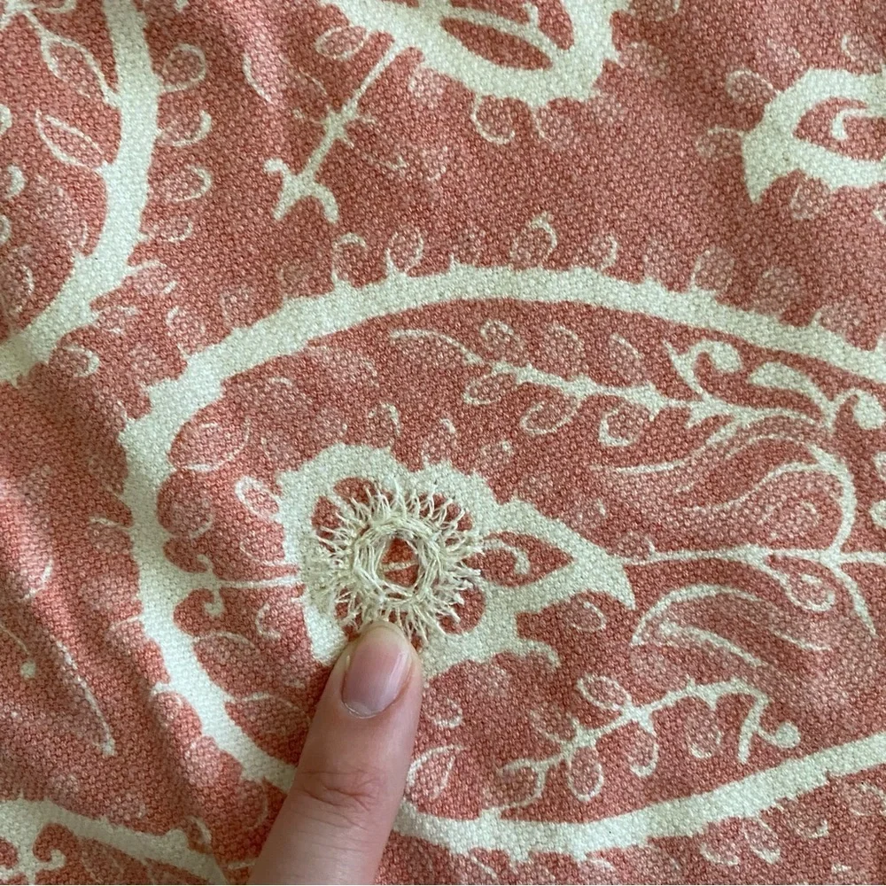 Pottery Barn Paisley Floral Sequin Pillow Sham Boho 21” X 22.5” Dusty Pink Coral